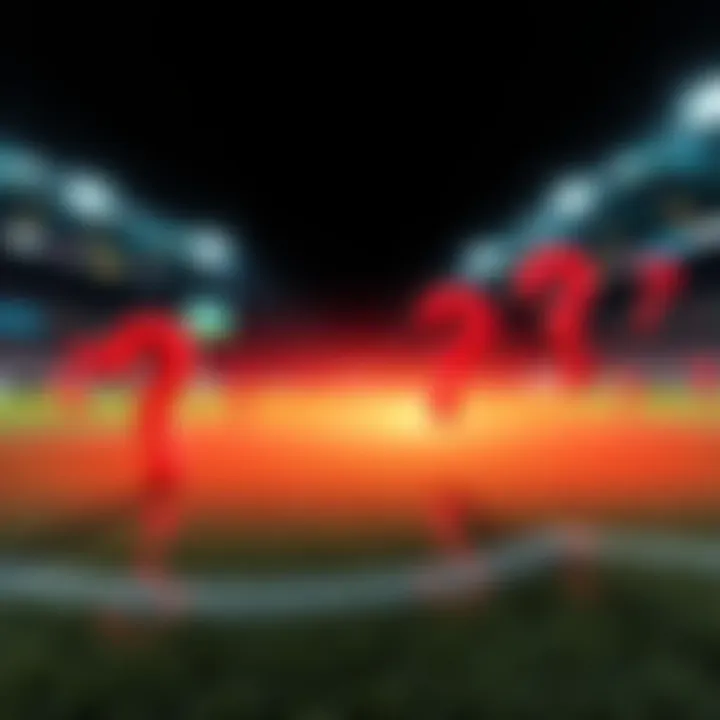 A graphic showing rising betting odds with question marks, symbolizing uncertainty and surprise.