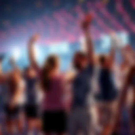 Participants celebrating the surprising outcome of a double point division event.