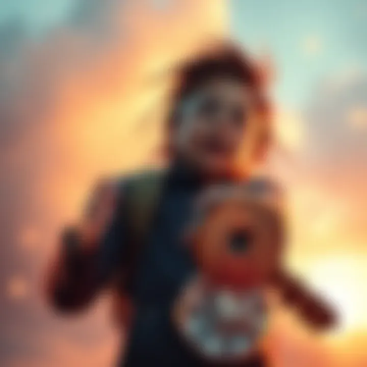 A person holding a large key with excitement, symbolizing a chance for success.