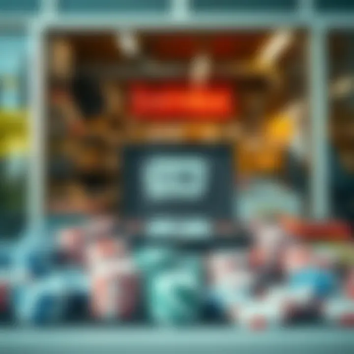 An unopened poker game set displayed on a table with a price tag of 2.50€, surrounded by a garage sale setting