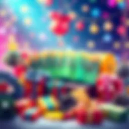 A colorful graphic showing cash rewards and bonus symbols with festive decorations, promoting an upcoming bonus opportunity.