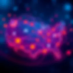 A map of the United States with global symbols representing international relations and politics