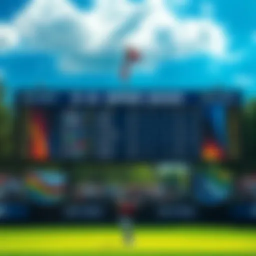 Leaderboard displaying top players' scores at the U.S. Open 2025 golf tournament