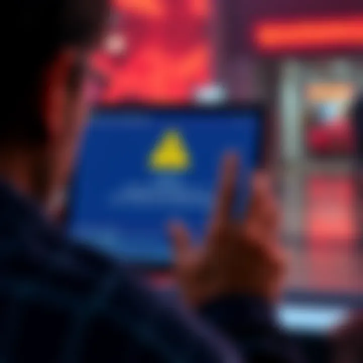 A person looking at a screen showing a withdrawal error for USDC on the Solana network