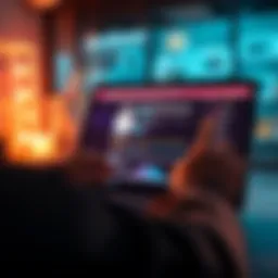 A person frustrated while trying to recover their locked account on a laptop, showing a security warning on the screen.