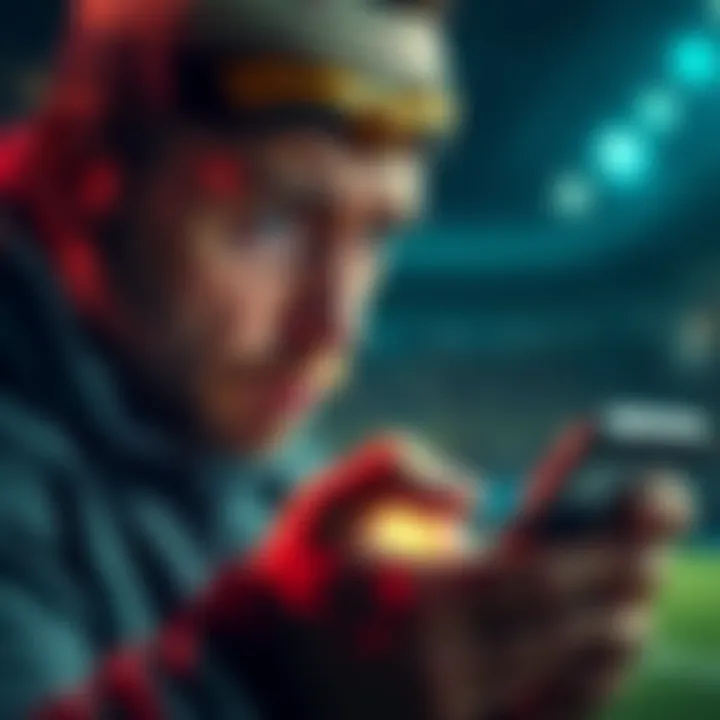 Person looking upset while using a betting app on a smartphone, showing a losing bet message