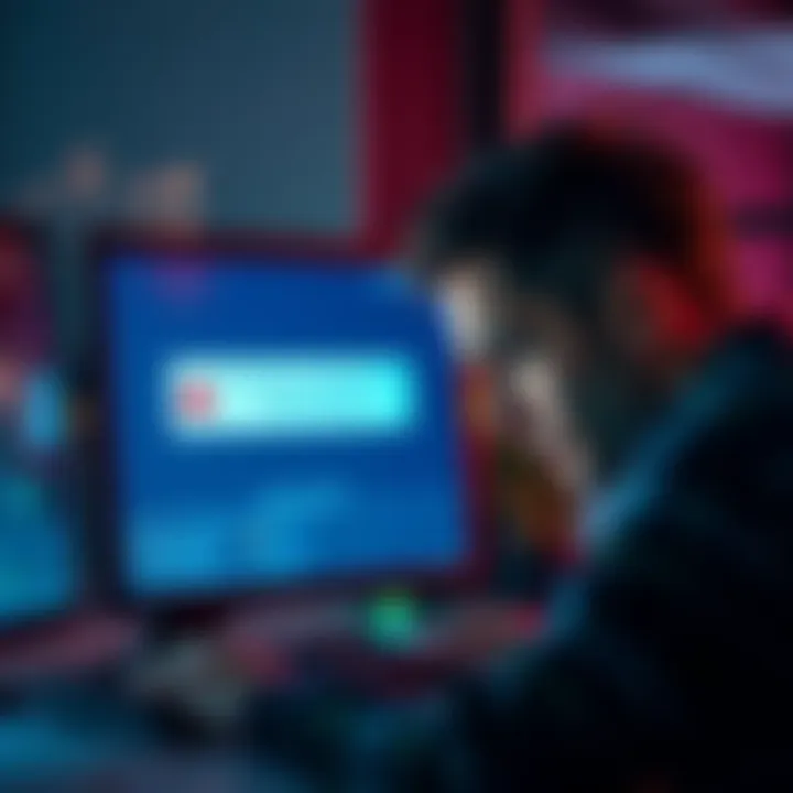 User frustrated with payment error A person looking at a computer screen, showing a payment error message while trying to buy Stake credits