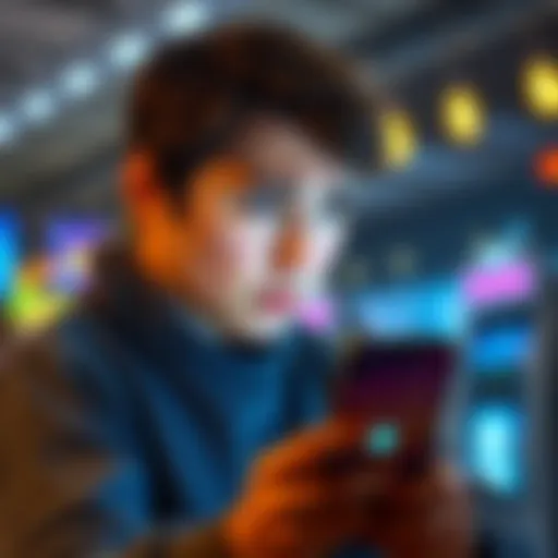 User frustrated with withdrawal issue A person looking confused while checking their bank app, showing frustration over withdrawal problems after a recent win.