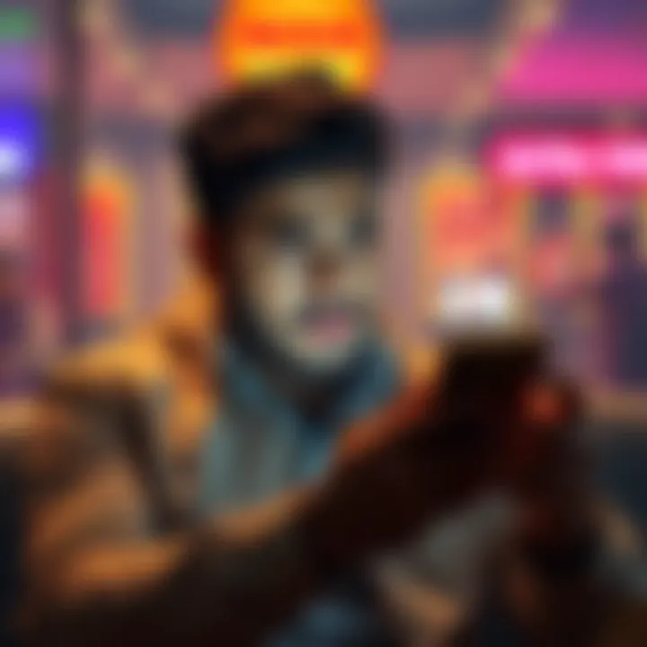 A concerned person checks their bank account on a phone, looking worried about missing money from the Ultra Win website.