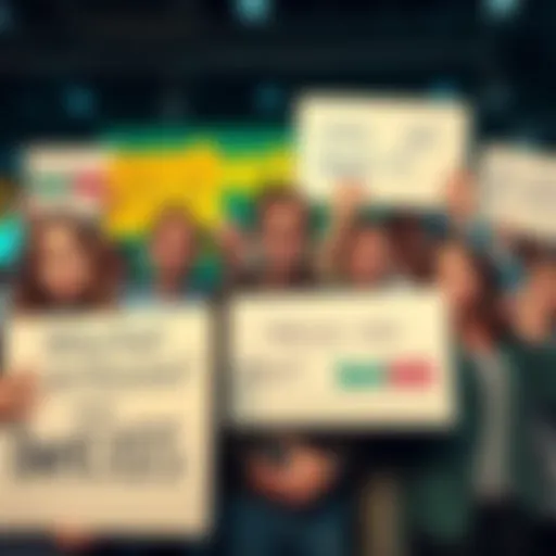 Frustrated users expressing dissatisfaction over service downtime, with some holding signs and others on their phones. They are discussing their return to bet365.