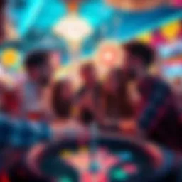 A group of friends celebrating a 21st birthday in Las Vegas with casino games and drinks
