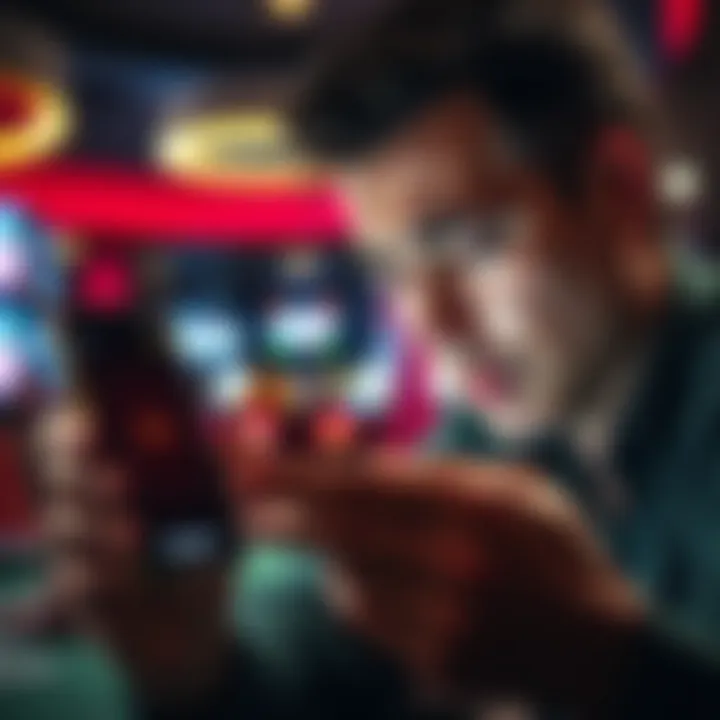 A person frustrated while looking at their phone with the WSOP Live App showing verification status '1/3 Processing'