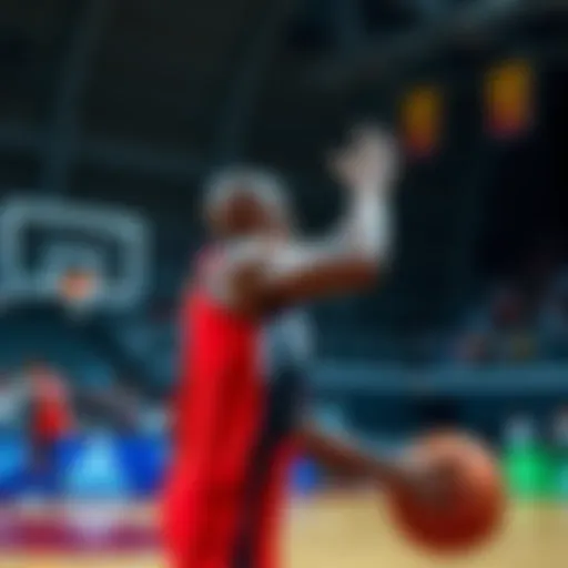 Victor Wembanyama practicing on the court, demonstrating his skills and preparation for the upcoming game.