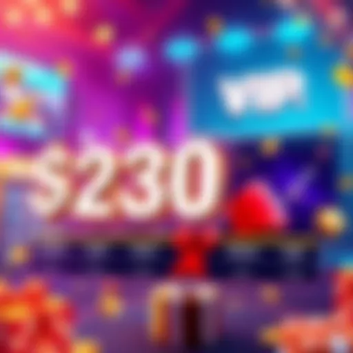 Illustration showing a $230 VIP bonus alongside various monthly bonuses, highlighting differences in amount.
