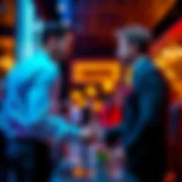 A professional VIP host greeting a guest at an upscale event, showcasing attentive service and hospitality.