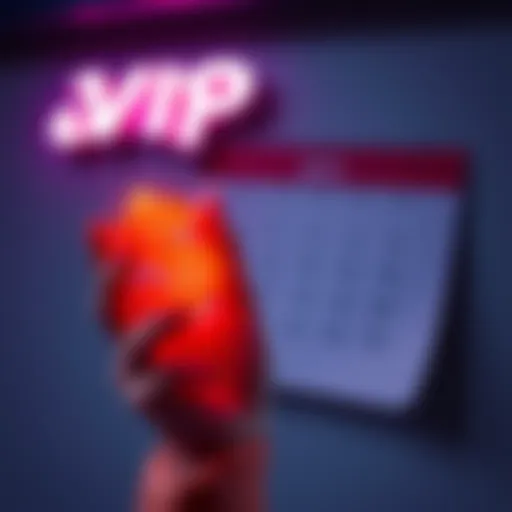 A visual showing a hand holding a dollar sign with a calendar in the background, representing monthly bonuses from VIP hosts.