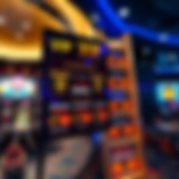 A close-up view of a casino's VIP rewards program display, featuring bonus offers and exclusive benefits for players, with a casino background.