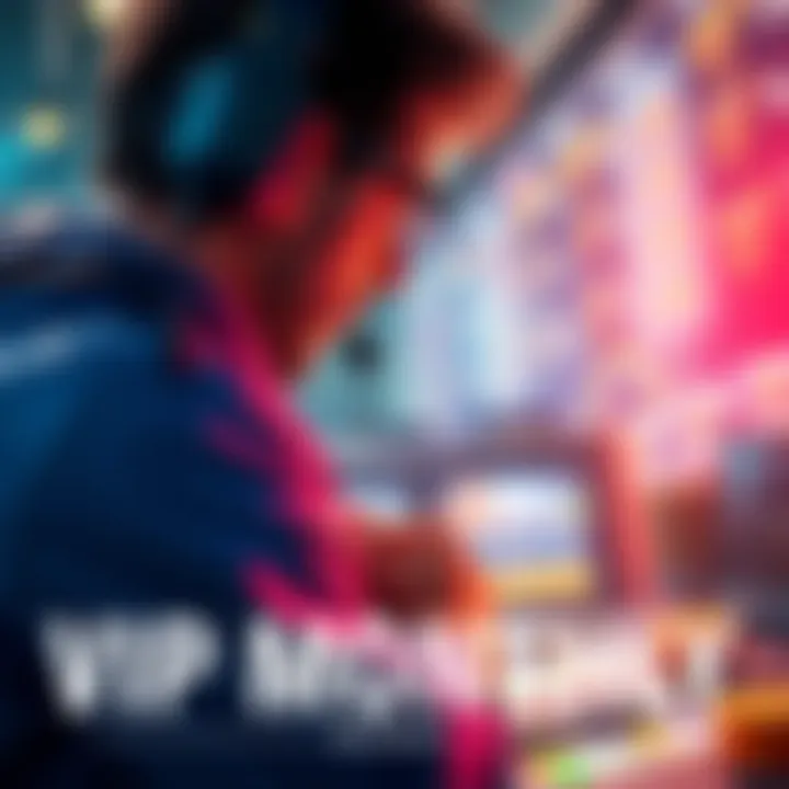 A graphic showing a Plat 4 player looking at requirements for VIP Monthly status, with money symbols in the background