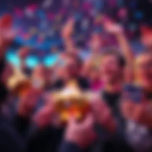 People celebrating their winnings at Virginia Scratchers with confetti and smiles