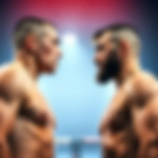 Alexander Volkanovski and Movsar Evloev face off before their UFC 333 fight in Abu Dhabi.