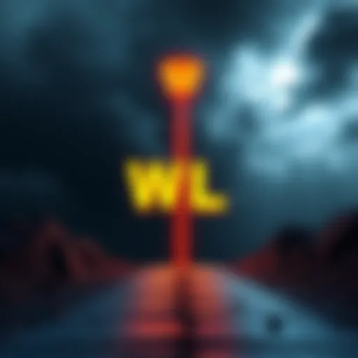 A visual representation of the choice between W and L, showing a split path with symbols for success on one side and failure on the other.