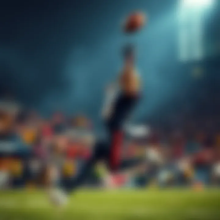 Waddle making a 15-yard catch in the fourth quarter, with cheering fans in the background