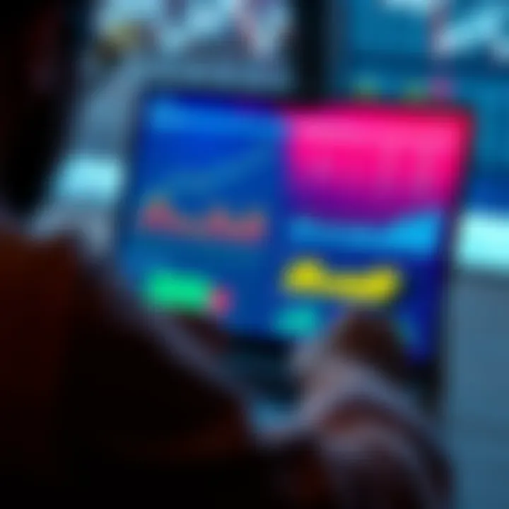 A person reviewing a detailed wager analysis report with graphs and statistics displayed on a laptop screen