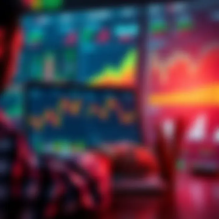 Wagering Strategies A person analyzing betting odds on a laptop with charts and graphs showing betting trends in the background.