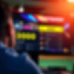 A person analyzing betting options on a computer screen with a bonus banner visible, showcasing case wagers and pump strategies.