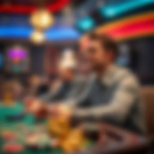 A person sitting at a casino table looking hopeful while waiting for game results to check winnings