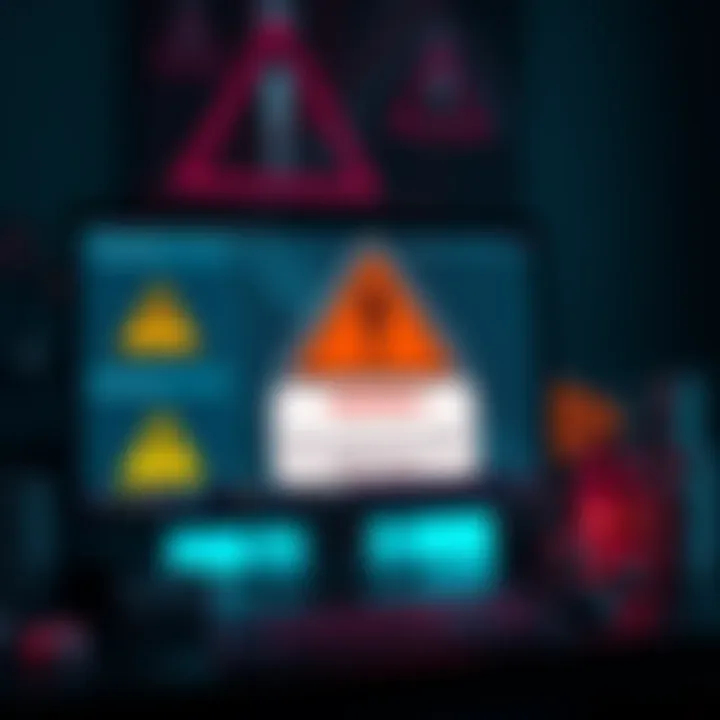 Warning signs of online casinos A computer screen showing online casino warning signs like fake reviews and unclear bonus terms