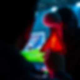 A concerned person looking at a YouTube video with misleading betting predictions, showing a red warning sign