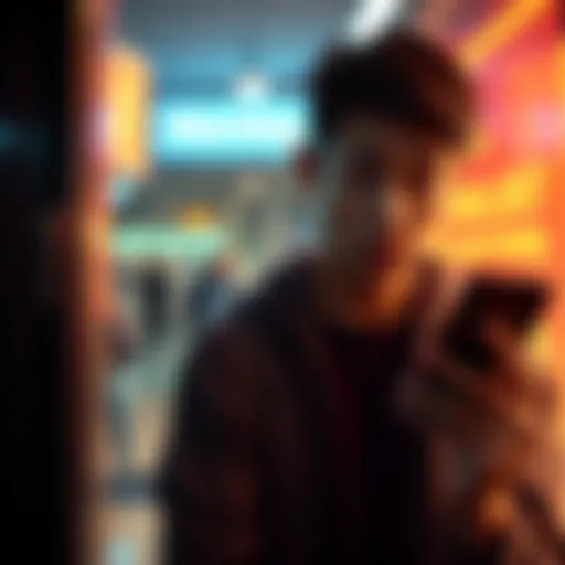 A person looking concerned while checking their financial transactions on a phone, showing signs of confusion and frustration over failed INR deposits.