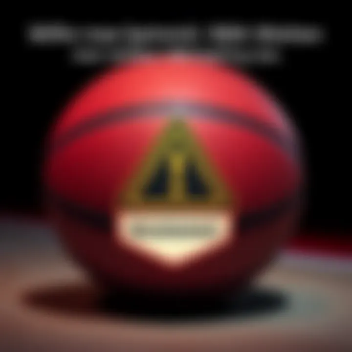 A basketball with a warning sign, symbolizing risks in NBA betting
