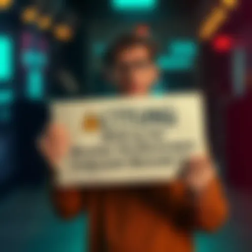 A concerned person holding a sign warning others about online scams related to deposit bonuses.
