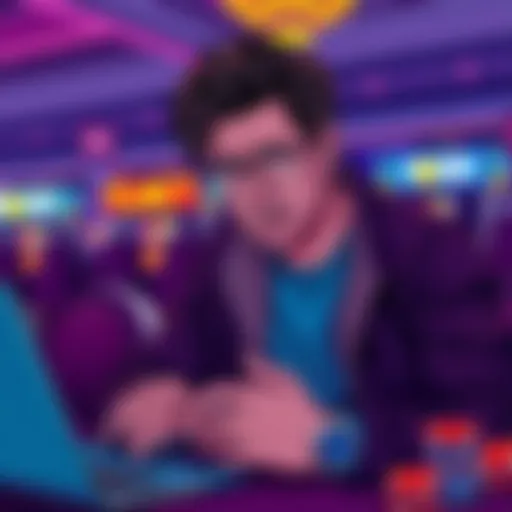 Illustration showing a concerned gambler with a laptop, highlighting online security risks