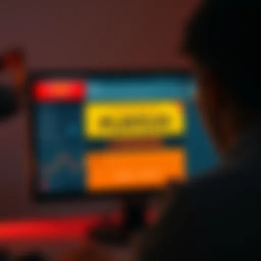 A person looking at a computer screen showing a fake PlayOJO website warning about a scam