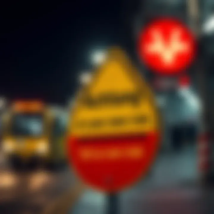 A caution sign with the phrase 'Tail at your own risk' prominently displayed, attracting attention to a recent incident.