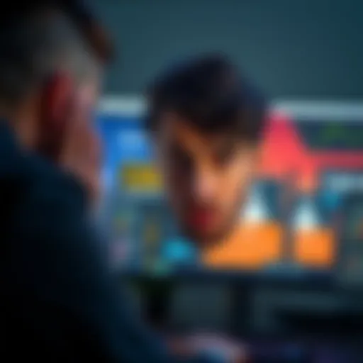 A worried person looking at a computer screen showing a website asking for a 1200 Euro payment for withdrawal.