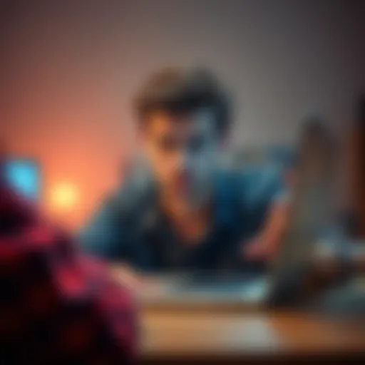 A person looking at a laptop screen with a concerned expression, examining a website for trustworthiness.