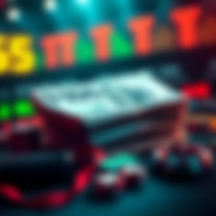 A graphic showing a stack of cash with betting slips, indicating a $100 bet aiming for $8000 over four days.