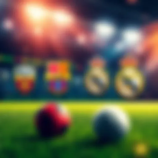 Illustration of sports betting with logos of Kaiserslautern, Barcelona, and Real Madrid in the background