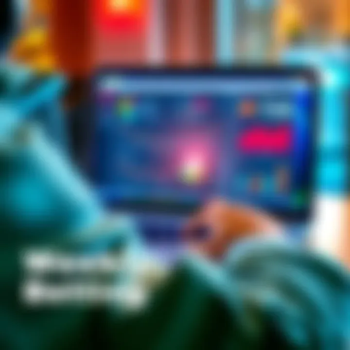 A person studying betting strategies on a laptop with charts and graphs on the screen.