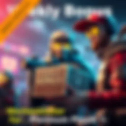 A graphic showing a gaming character receiving a weekly bonus in a Platinum 1 rank