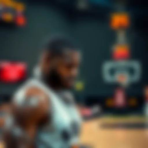 Victor Wembanyama on the court looking frustrated after a poor performance with no points and three rebounds.