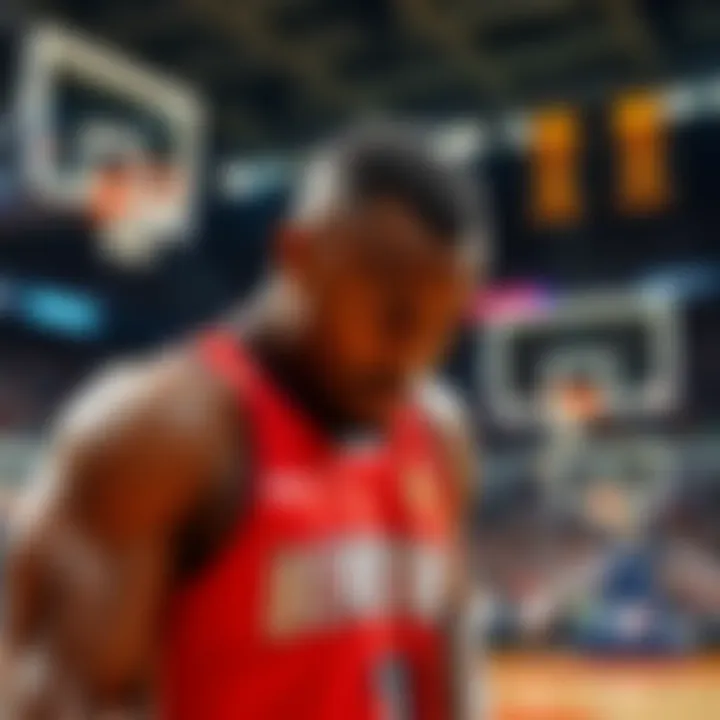 Victor Wembanyama attempts to score but misses during a game, looking frustrated on the court