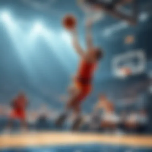 Wemby attempting to grab a rebound during a game