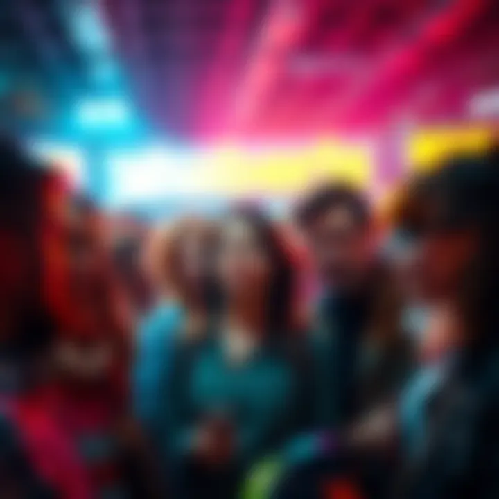 A group of people discussing a surprise event with curious expressions