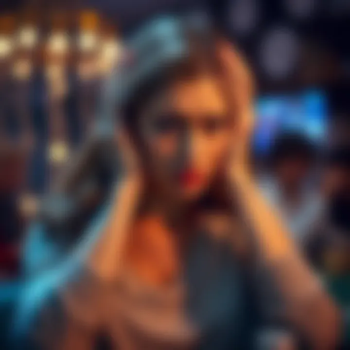A woman looks worried while holding her head in her hands, reflecting her emotional struggle with her husband's gambling problem.