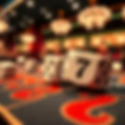 Close-up of dice rolling on a table in a casino, focusing on a prominent number 7 showing on one die, highlighting player concerns about RNG.